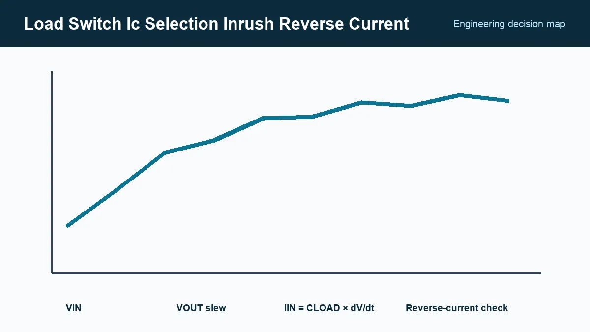 Load-switch input, output, and inrush-current relationship