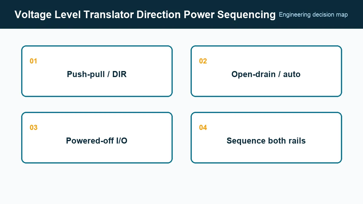 Decision map for matching translator architecture to bus direction and drive