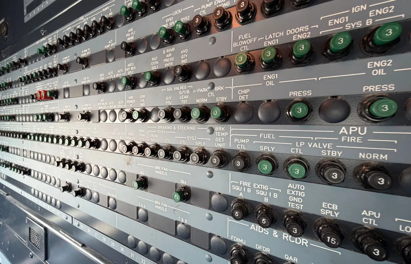 Aircraft avionics circuit-breaker and systems control panel