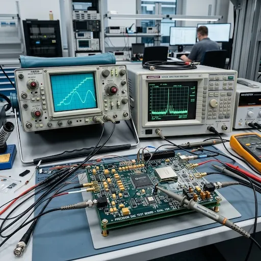 Microscopic inspection of high-precision digital-to-analog converter silicon die on an automated optical inspection system