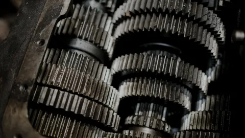 Automotive transmission workshop representing semiconductor control requirements in modern gearboxes