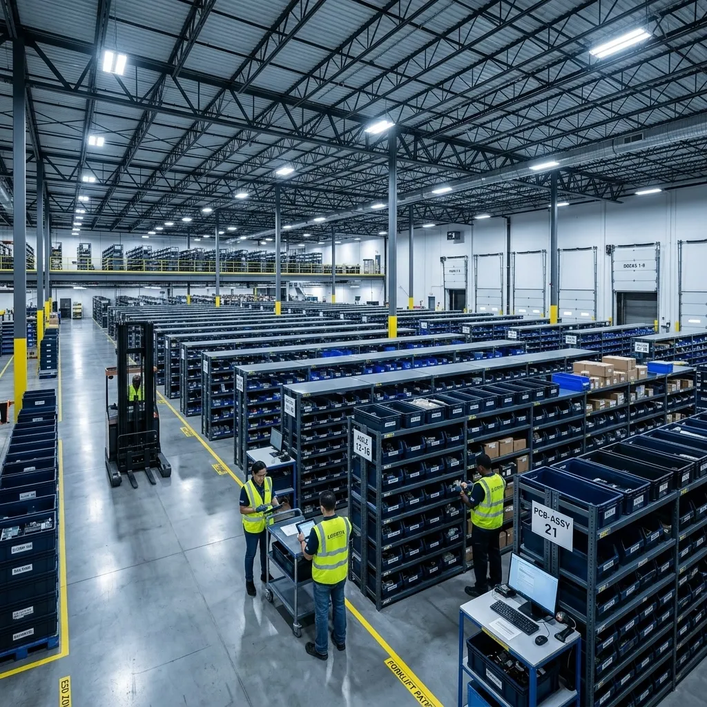 Global semiconductor procurement network and climate-controlled MIL-STD compliant logistics facility at SupplyICs