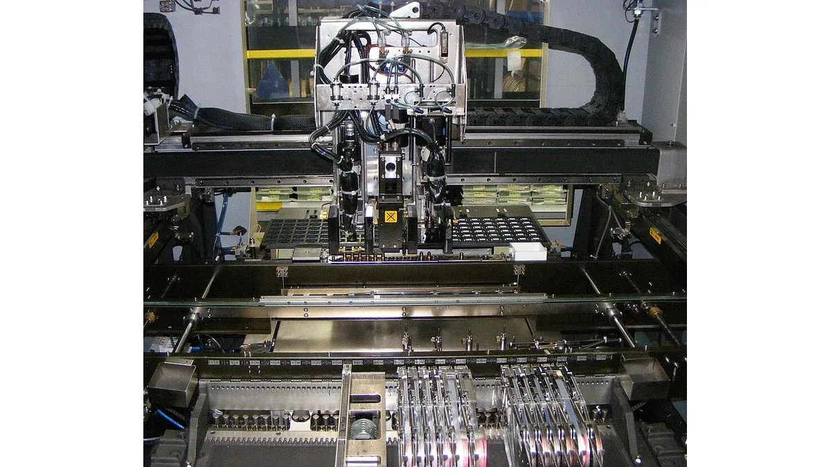 Component feeders inside an electronic assembly machine