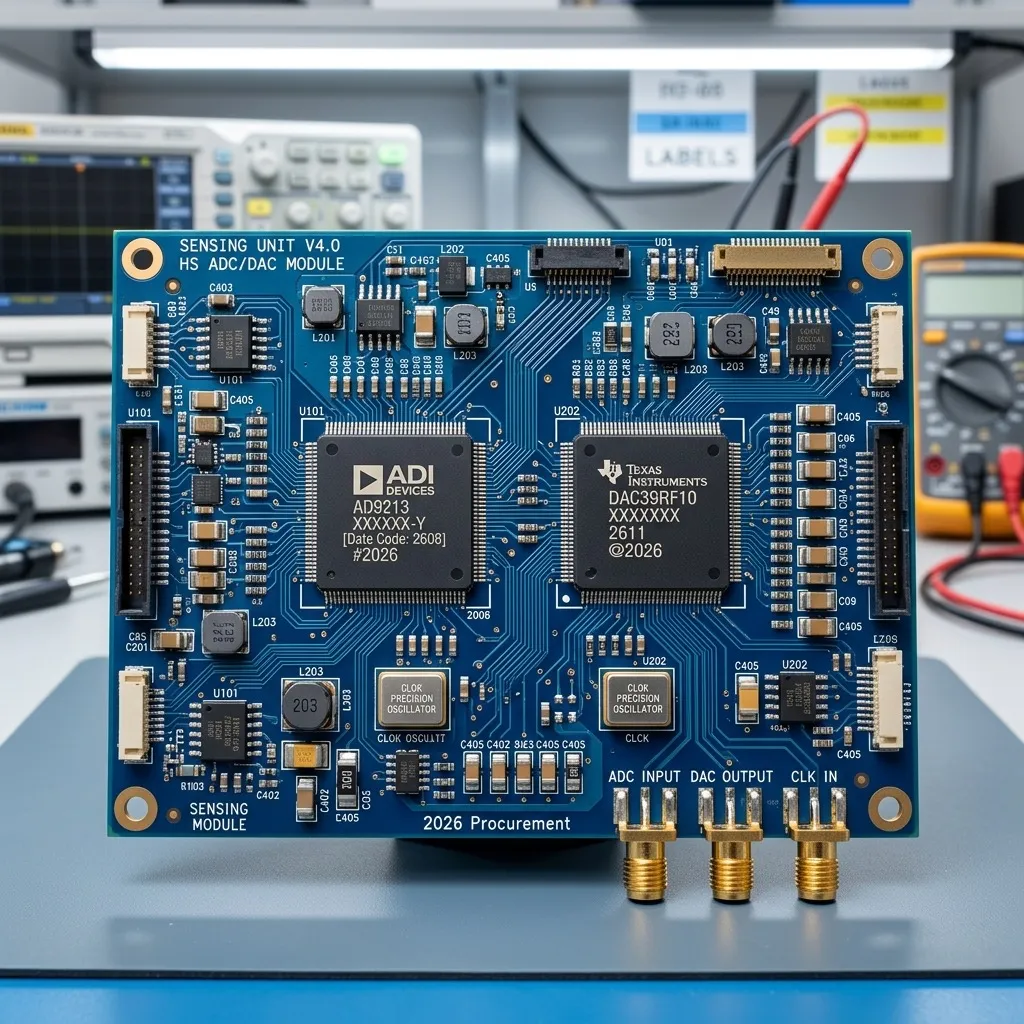 High-speed data converters ADC DAC components on a PCB for sourcing and procurement in 2026