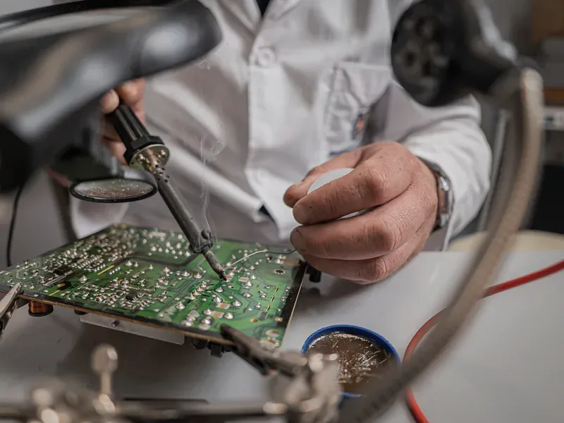 Electronics prototype laboratory illustrating ODM procurement models and BOM control