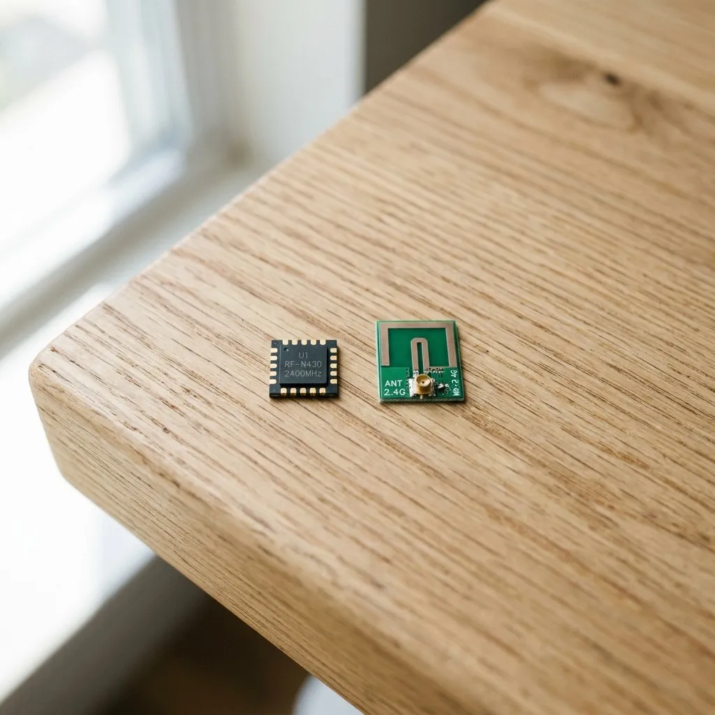 RF front-end and wireless connectivity IC supply chain showing Wi-Fi 7, 5G mmWave, UWB, and IoT multi-protocol SoC components
