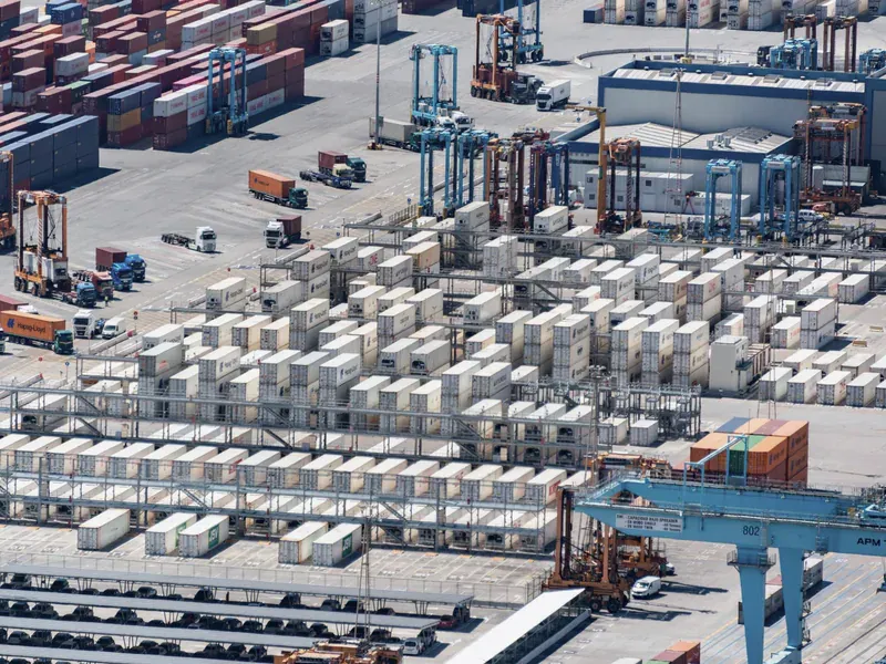 International air cargo terminal illustrating the global provider network used for time-critical semiconductor shipments